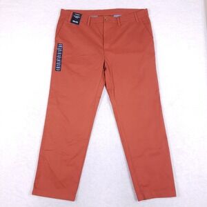 Roundtree & Yorke The Perfect Chino 40x30 Andrew Straight Rust Orange Stretch